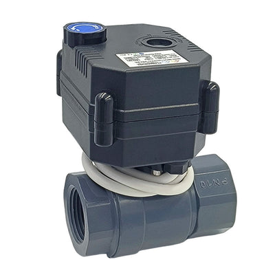 1/2" DN15 PVC Plastic,Motorized Ball Valve and 2 Wire Auto Return,with position indicator and manual override，DC5V,ADC9-24V,AC110-220V
