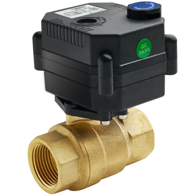1"  DN25,Brass ,Motorized Ball Valve ,5 Wire Electrical Ball Valve,with position indicator and manual override，DC5V,DC9-24V