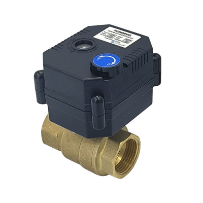 3/4‘’ DN20 Brass,Motorized Ball Valve , 3 Wire 2 Point Control,with position indicator and manual override，DC5V,DC9-24V,AC220V