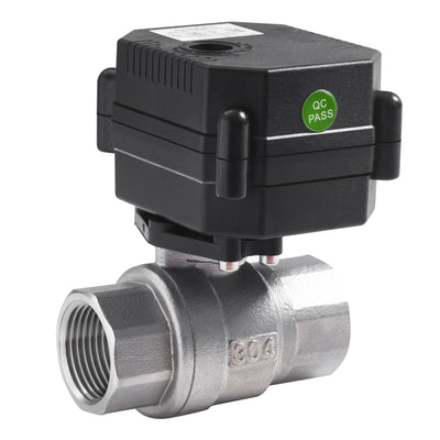 1/2" DN15 Stainless Steel, Motorized Ball Valve and 2 Wire Auto Return，DC5V, ADC9-24V, AC110-230V