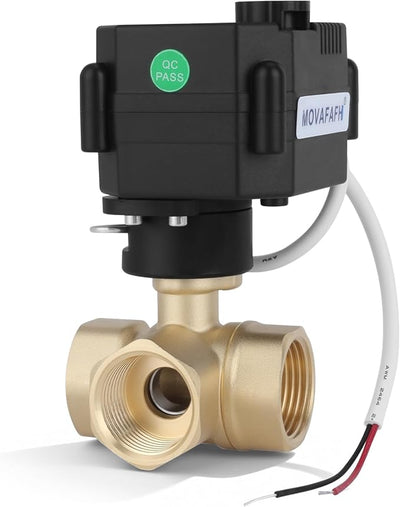 1" DN25, 3 Way L Port,Brass，Motorized Ball Valve, 2 Wire Auto Return,  with position indicator and manual override，ADC9-24V