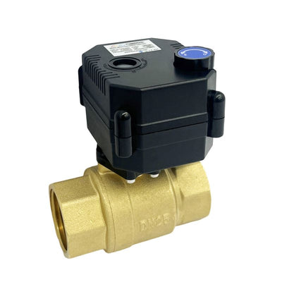 1" DN25 Brass,Motorized Ball Valve and 2 Wire Auto Return，with position indicator and manual override，DC5V,ADC9-24V,AC110-230V